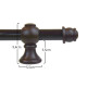 Barrote cortina de metal 2 m + 2 Soportes MARRON OSCURO