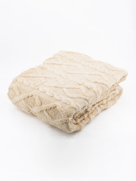 MANTA FLANNEL TRAMA ROMBOS NATURAL