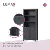 Aparador Lumax 3 Estantes 2 Puertas gris oscura roble Aparador Lumax 3 Estantes 2 Puertas gris oscura roble