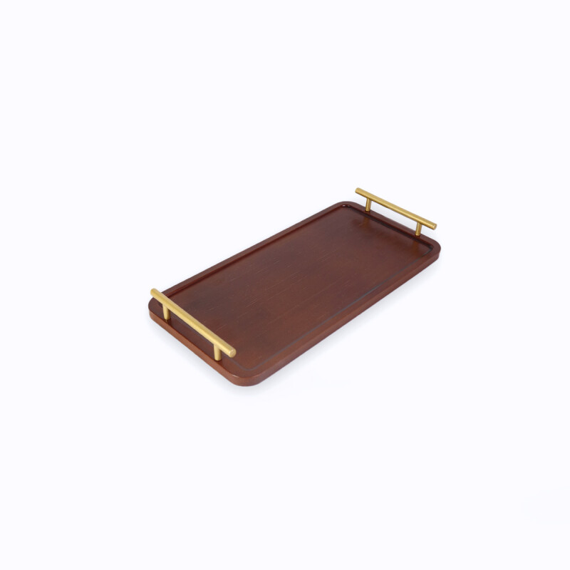 BANDEJA RECT MARRON C/MANIJA 40X19.5X5.2CM Unica