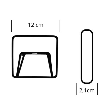 ARTEFACTO EXTERIOR DE PARED CUADRADO MOREIRA 3W Luminaria De Exterior De Pared Cuadrado Moreira 3W Gris