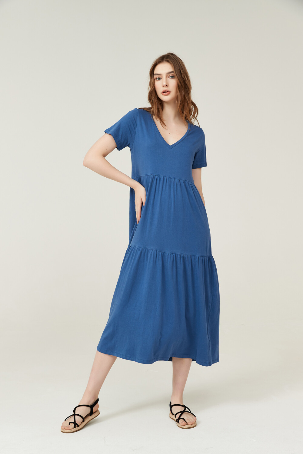 Vestido Hafez Azul Piedra
