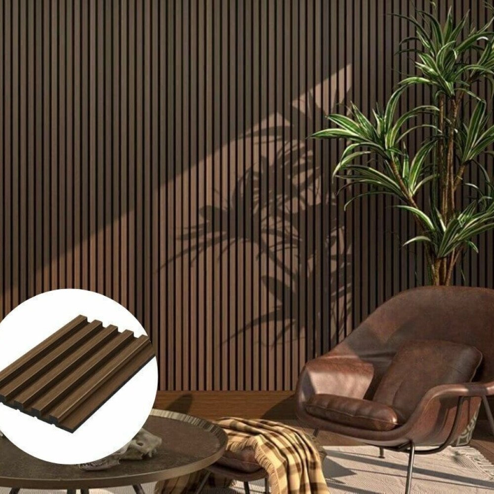 Revestimiento De Pared Wpc 290x16cm Marrón Oscuro