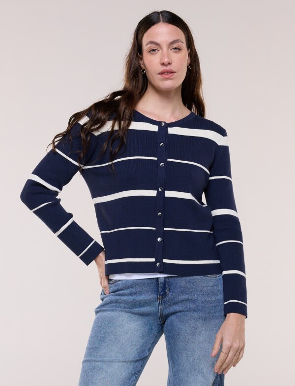Cardigan Tejido Con Botones AZUL