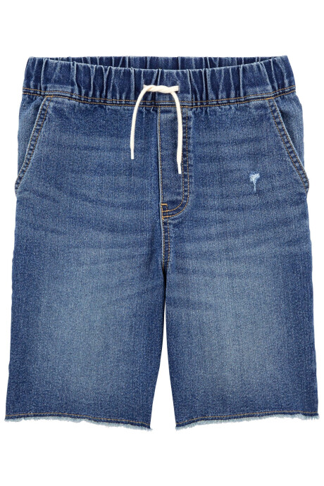 Bermuda jean con cordón Sin color