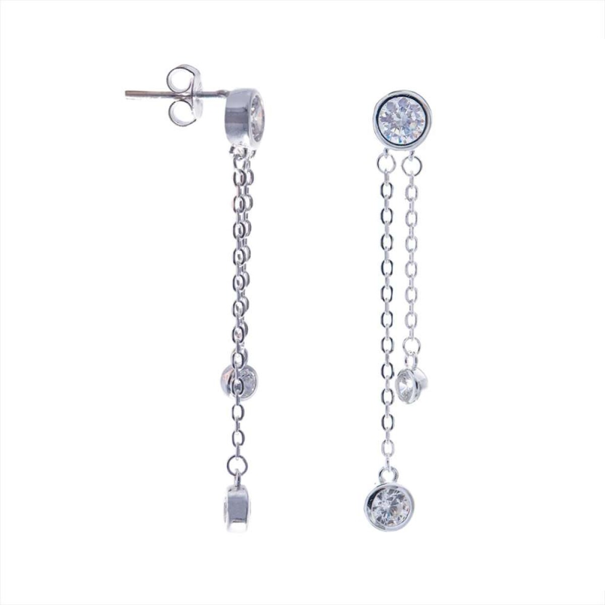 Par De Caravanas De Plata 925 - Punto De Luz 