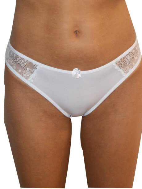 Bikini Lycra con encaje Miel Blanco