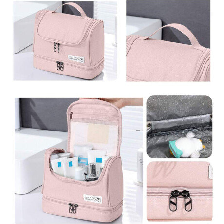 Neceser Organizador Portable de Viaje p/Maquillaje Cosmética Rosa