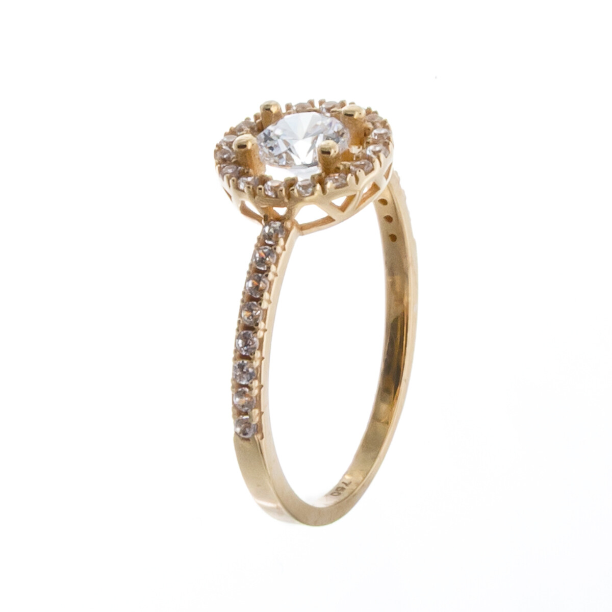 Anillo de oro 18 ktes con circonia, SOLITARIO. 