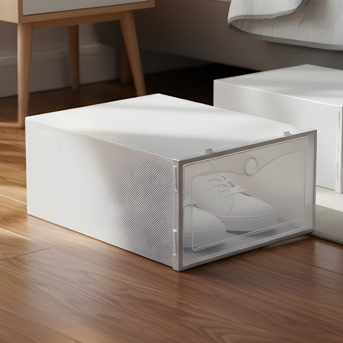 Organizador de zapatos en plástico apilable - Blanca 