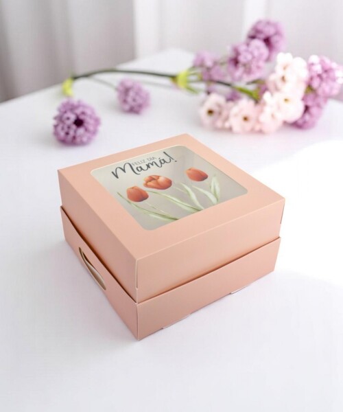 Caja flexi c/ visor impreso 21x21x12. FELIZ DIA MADRE