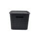 Caja organizadora símil ratán 20lt NEGRO