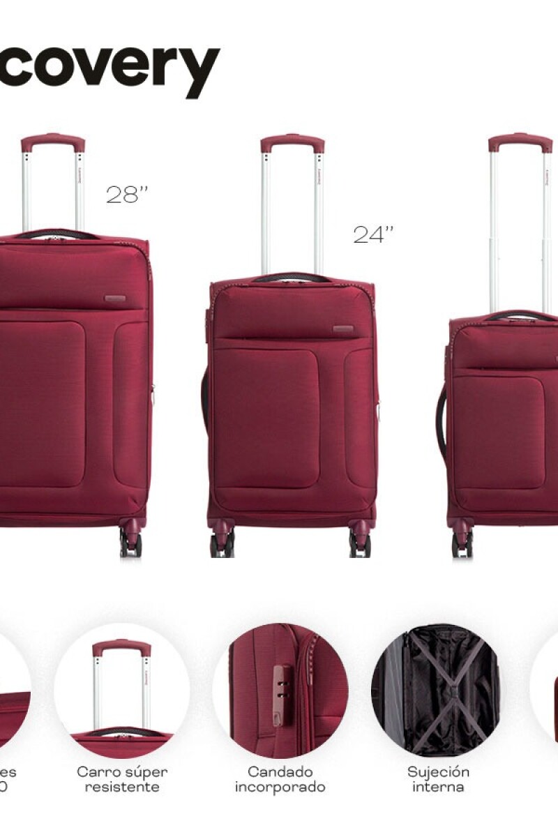 Valija de tela expansible Discovery - Chica 20" Bordeaux