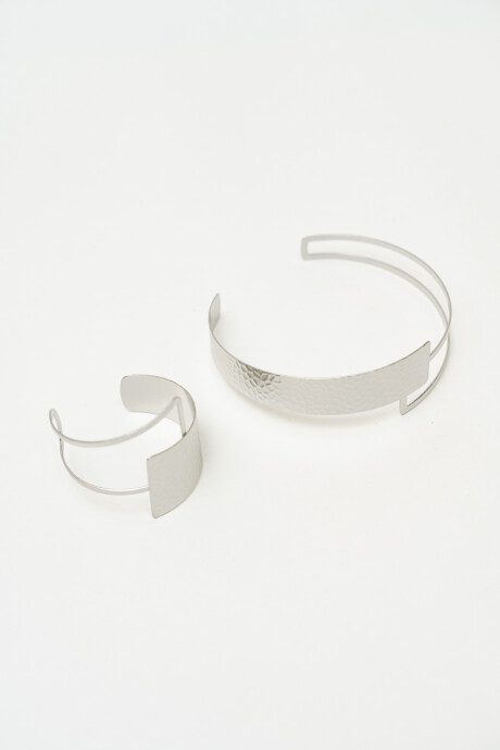Collar Set Collar Y Brazalete Plateado