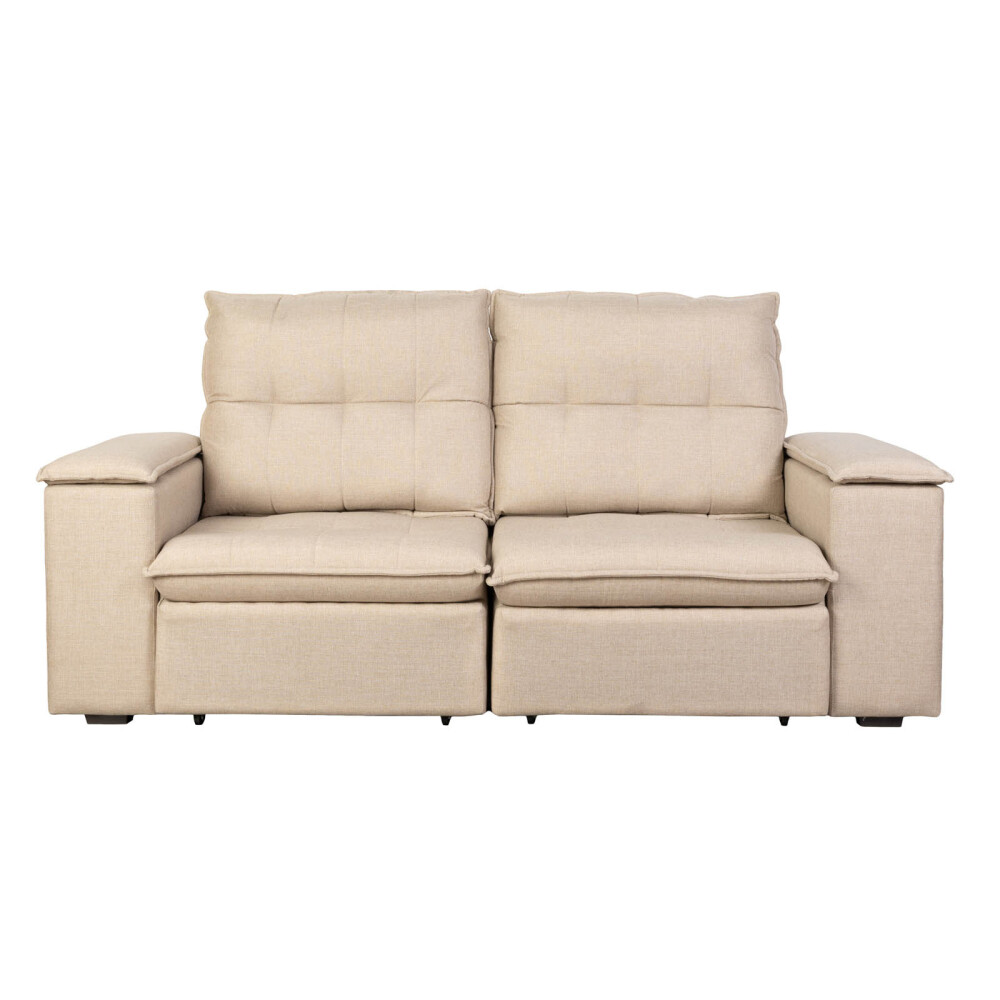 SOFA RETRACTIL 3 CUERPOS TELA NATURAL-BEIGE ATLANTA BEIGE