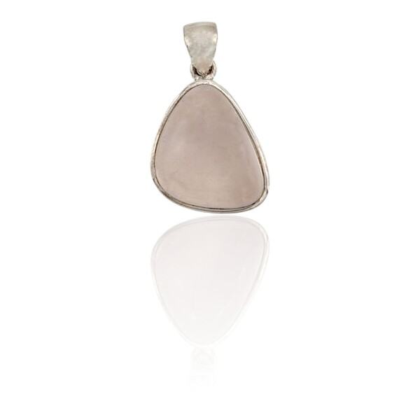 Dije Colgante Oval -Plata 925-Cuarzo Rosa-CP3994 Conpiedra