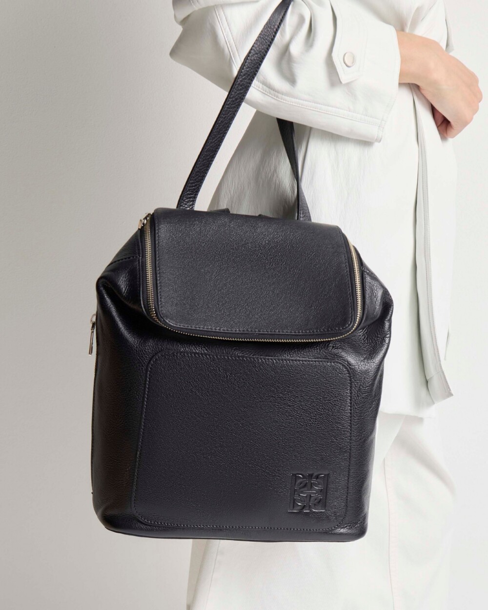 Mochila Mashenka en cuero vegetal liso Negro