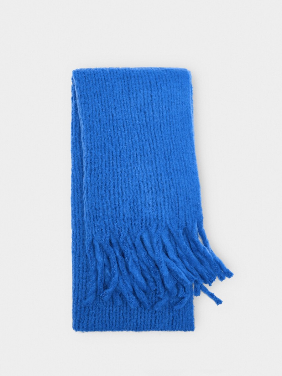 Bufanda Con Flecos azul