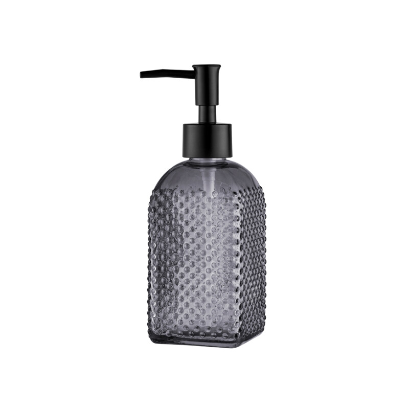 Dispensador de jabón de vidrio y base cuadrada 400ml NEGRO