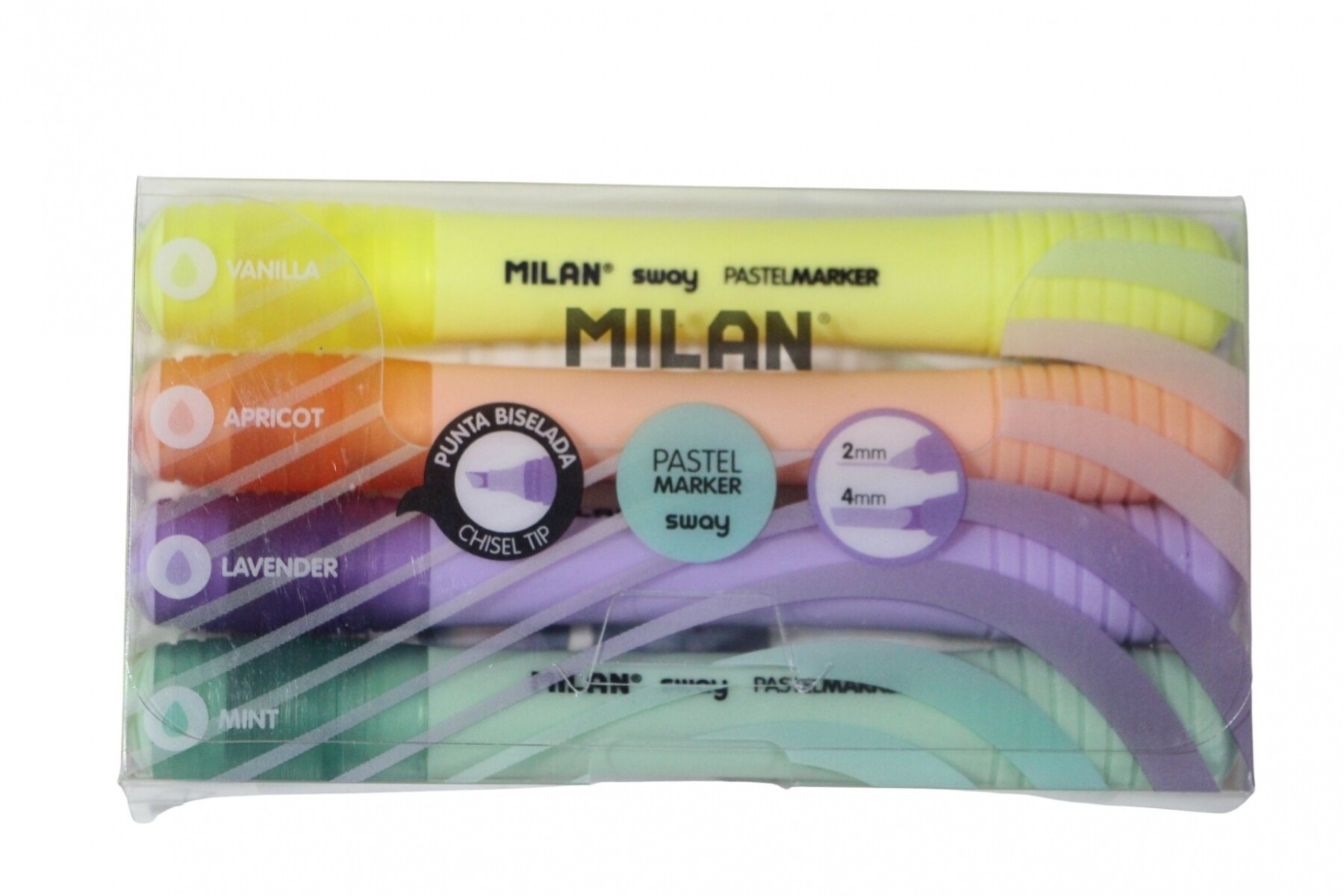 MARCADORES MILAN FLUO PASTEL X 4 UNIDADES 