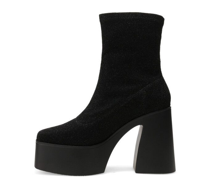 Bota BIRGI con plataforma y material elastizado Black pu