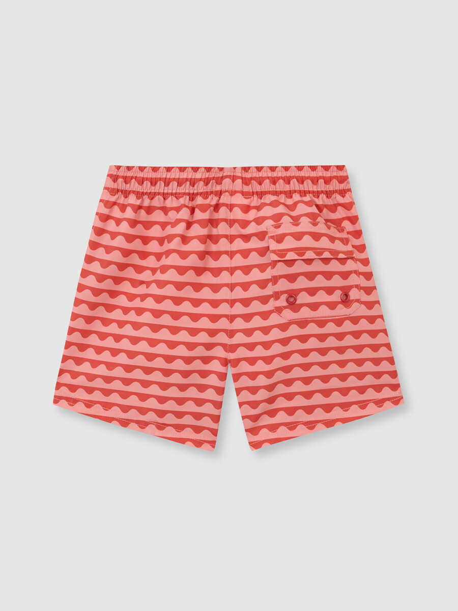 Bañador Estampado De Ondas Naranja