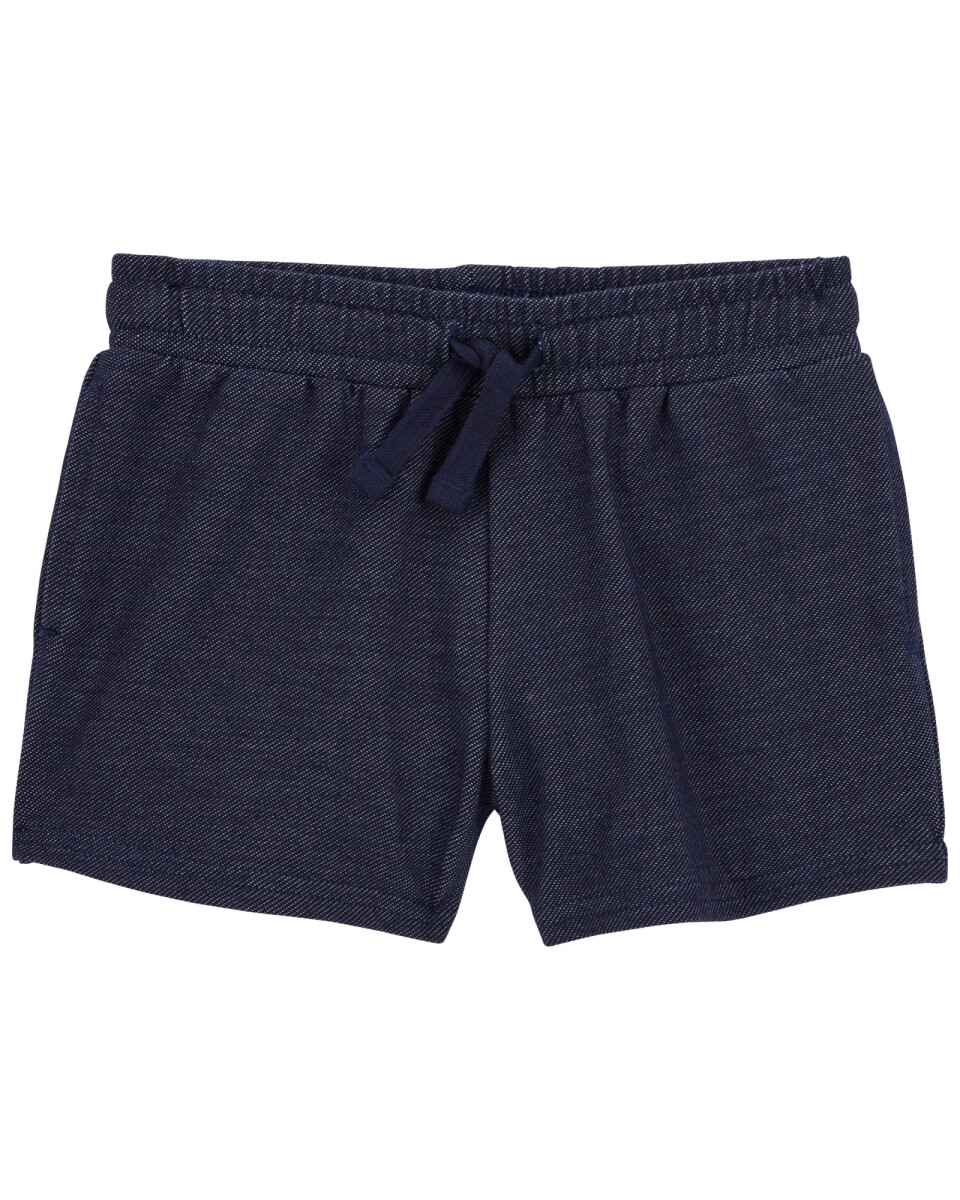 Short de algodón, con cordón, azul marino 