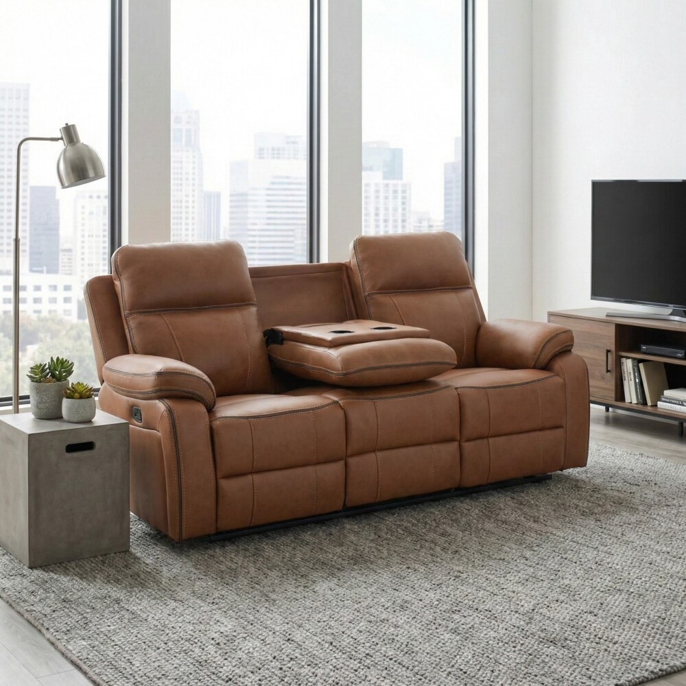 Sillón Recliner Apollo - 3 Cuerpos Marrón Marrón