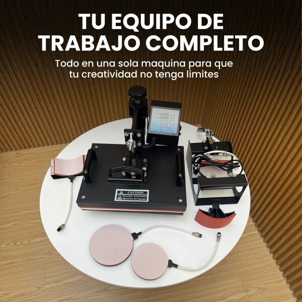 Prensa Térmica Sublimadora 5 En 1 Remeras Tazas Gorros Jarra Color Negro Rojo