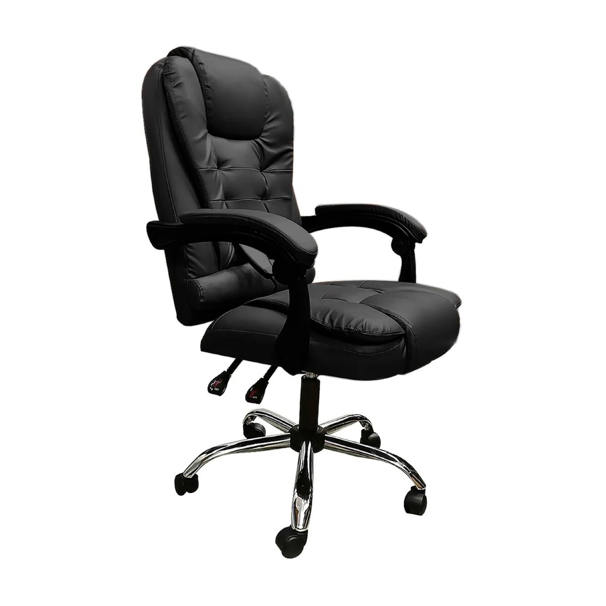 Silla Ejecutiva Lumax Miles En Cuero Con Inclinación Ergonómica Y Ajuste De Bloqueo - Negro 