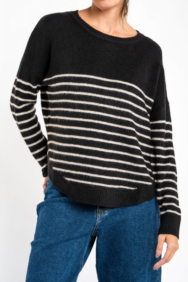 Sweater Rayado Negro