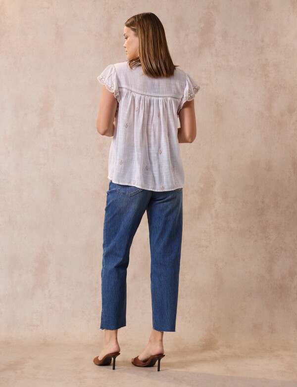 Blusa Bordada CRUDO