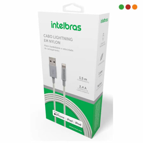 Cable USB Lightning 1,5 Mts NYLON EUAL 15NB INTELBRAS Cable Usb Lightning 1,5 Mts Nylon Eual 15nb Intelbras