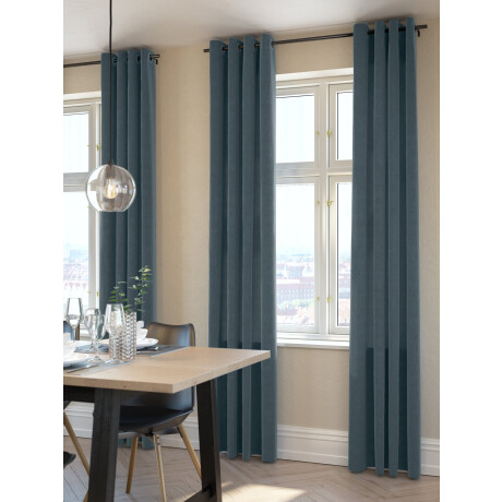 Cortina Isteren 1X140X300 Azul Empolvado
