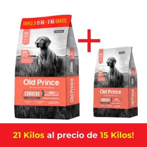 OLD PRINCE ADULTO MED/GDE CORDERO 15+3 KG Unica
