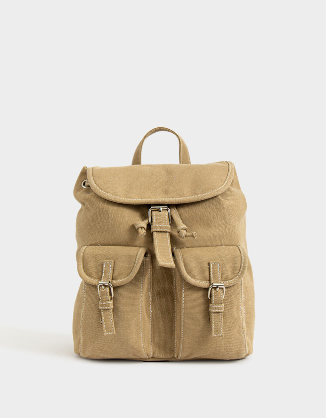 Mochilas Urbanas Mochila Canvas Beige - Marron Beige