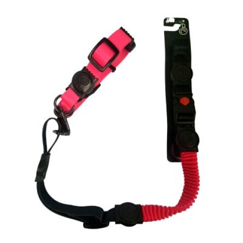 Collar + Correa Mano Libre Rosa