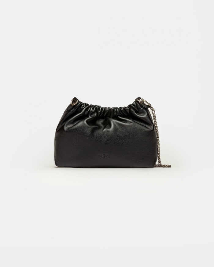 Mini Bag Gina en cuero graneado Negro