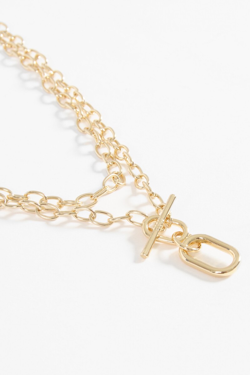 Collar cadena dije curvo dorado