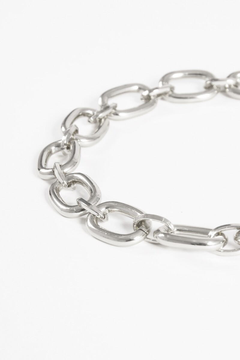 Collar eslabones plateado