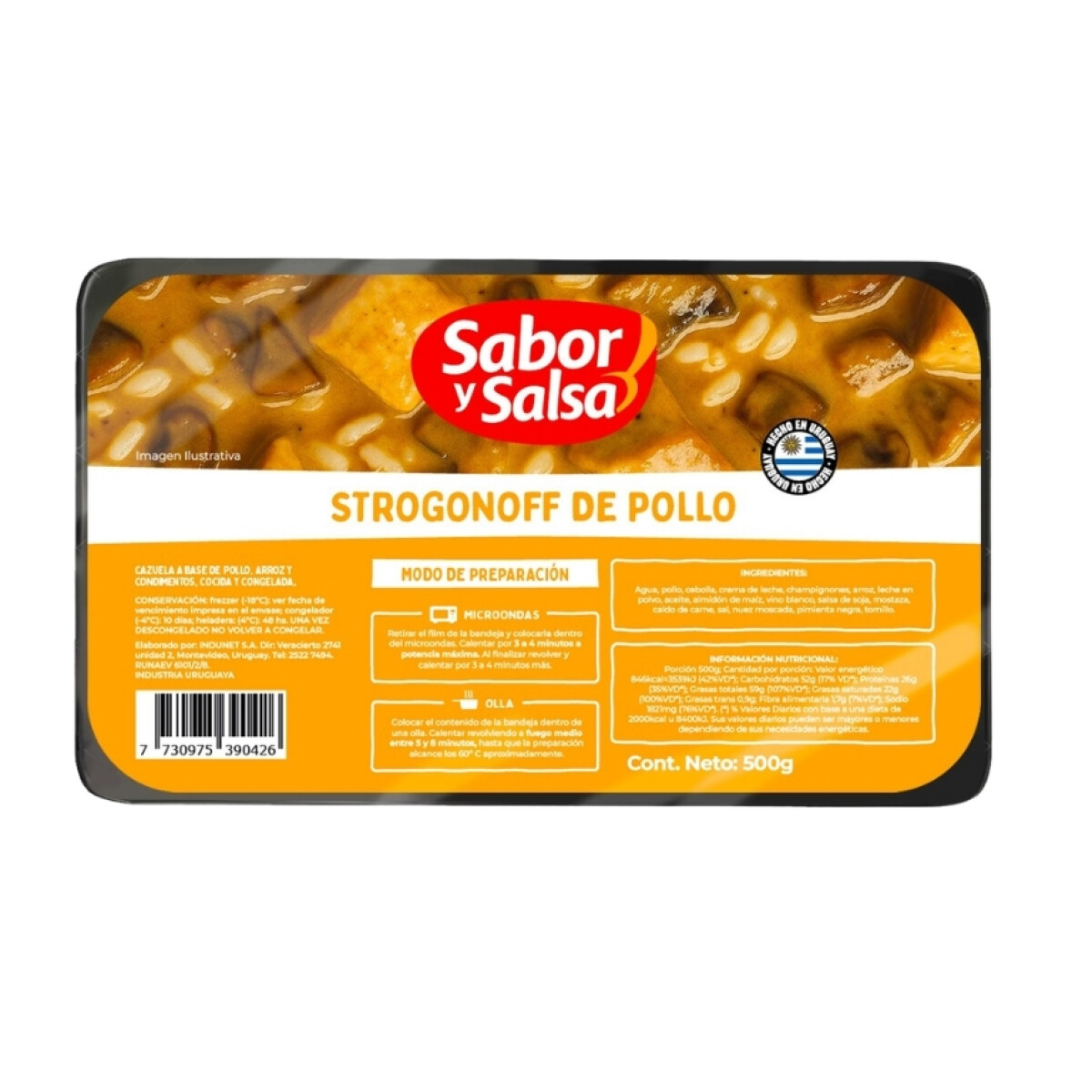 STROGONOFF DE POLLO SALSA Y SABOR 