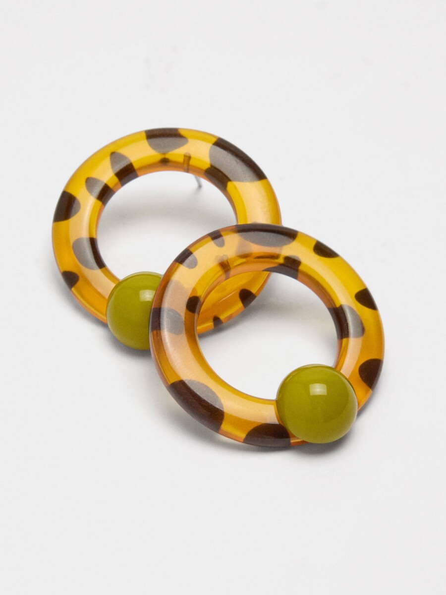 Pendientes De Aro Con Esfera multicolor