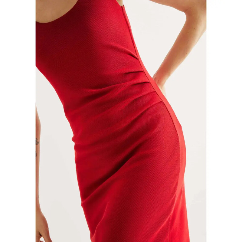 VESTIDO MIDI FEM VERMELHO ESCURO