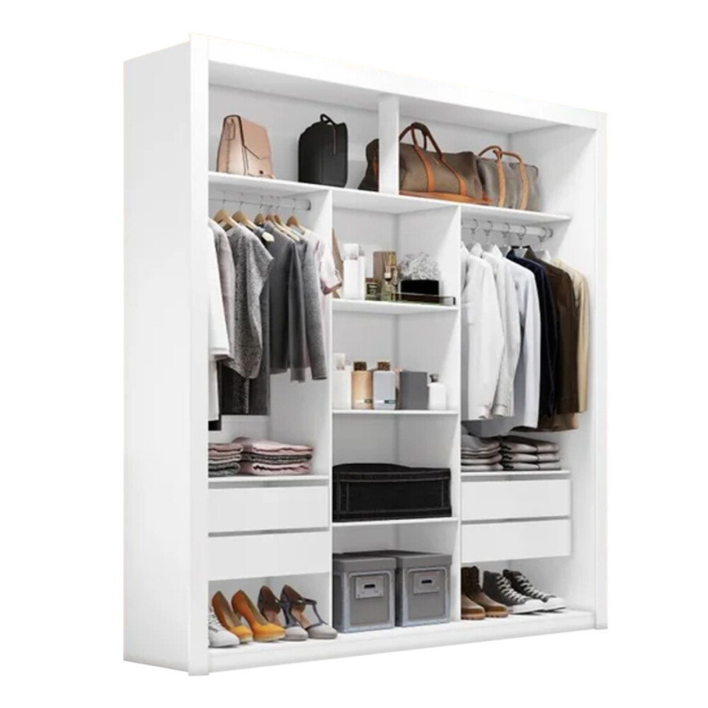 ROPERO VESTIDOR 4 CAJONES GUARDARROPA ARMARIO PLACARD CLOSET BLANCO