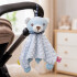 Peluche Manta de Apego Sensorial con Mordillo Hipopótamo Color Azul