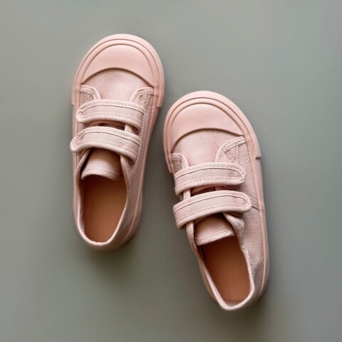 Zapatillas De Lona Velcro Rosa Viejo