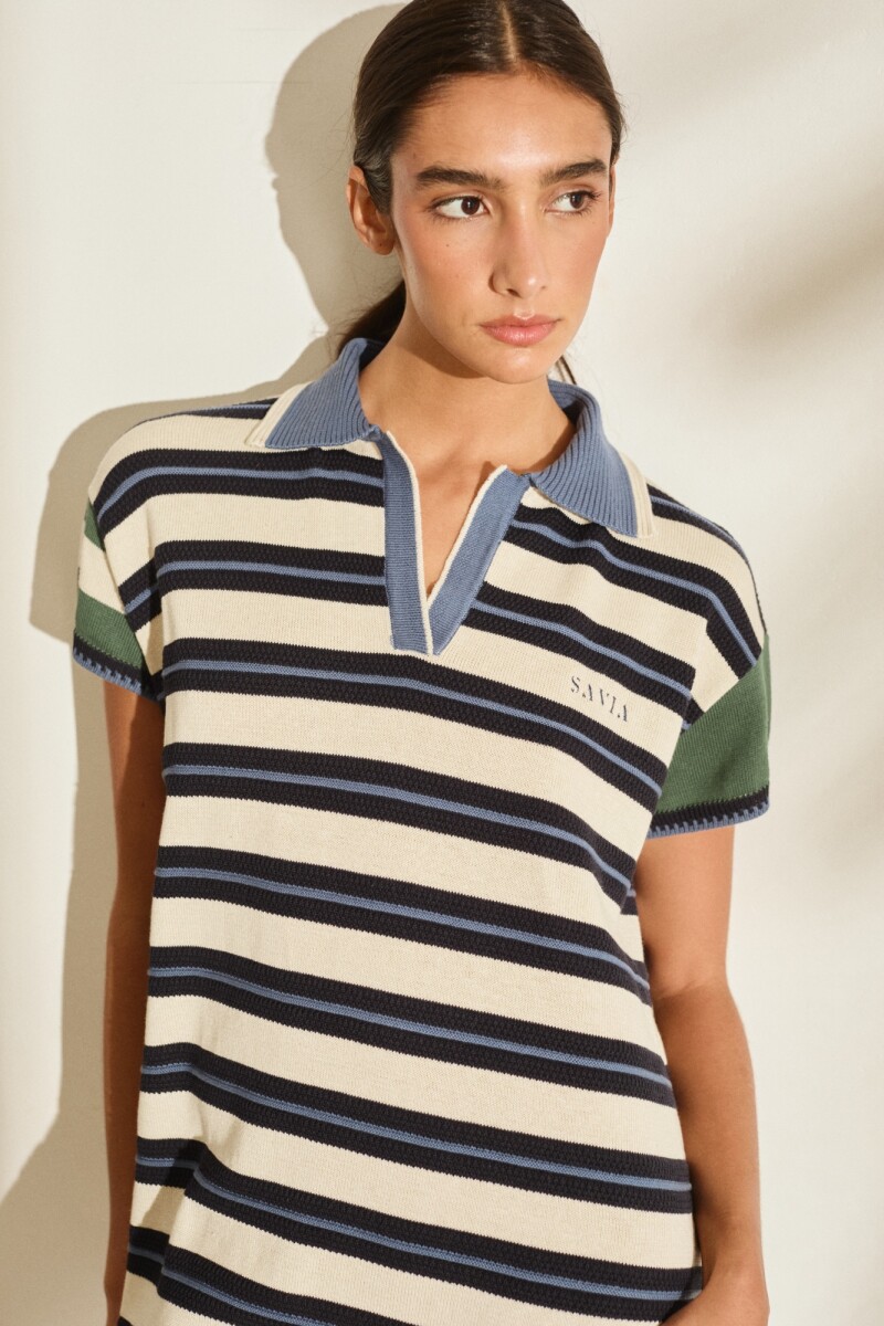 PRE VENTA VESTIDO SUN Azul Y Crudo