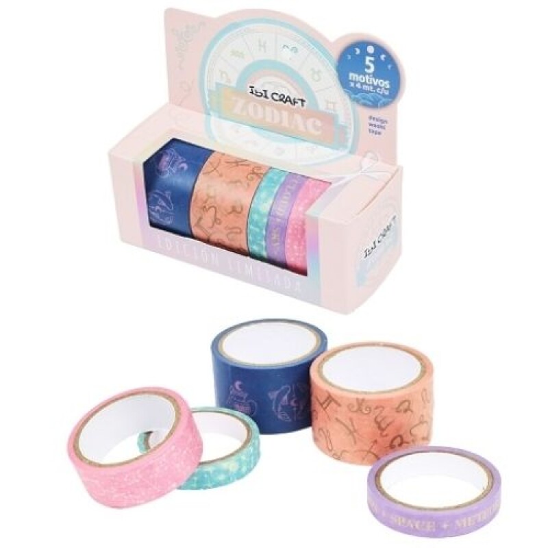 Cinta adhesiva pack 5 Zodiac- Ibi craft Cinta Adhesiva Pack 5 Zodiac- Ibi Craft