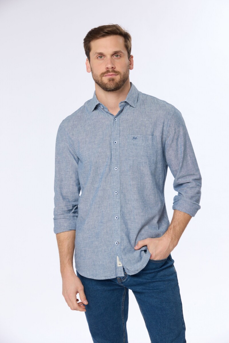 CAMISA DE LINO - Denim 
