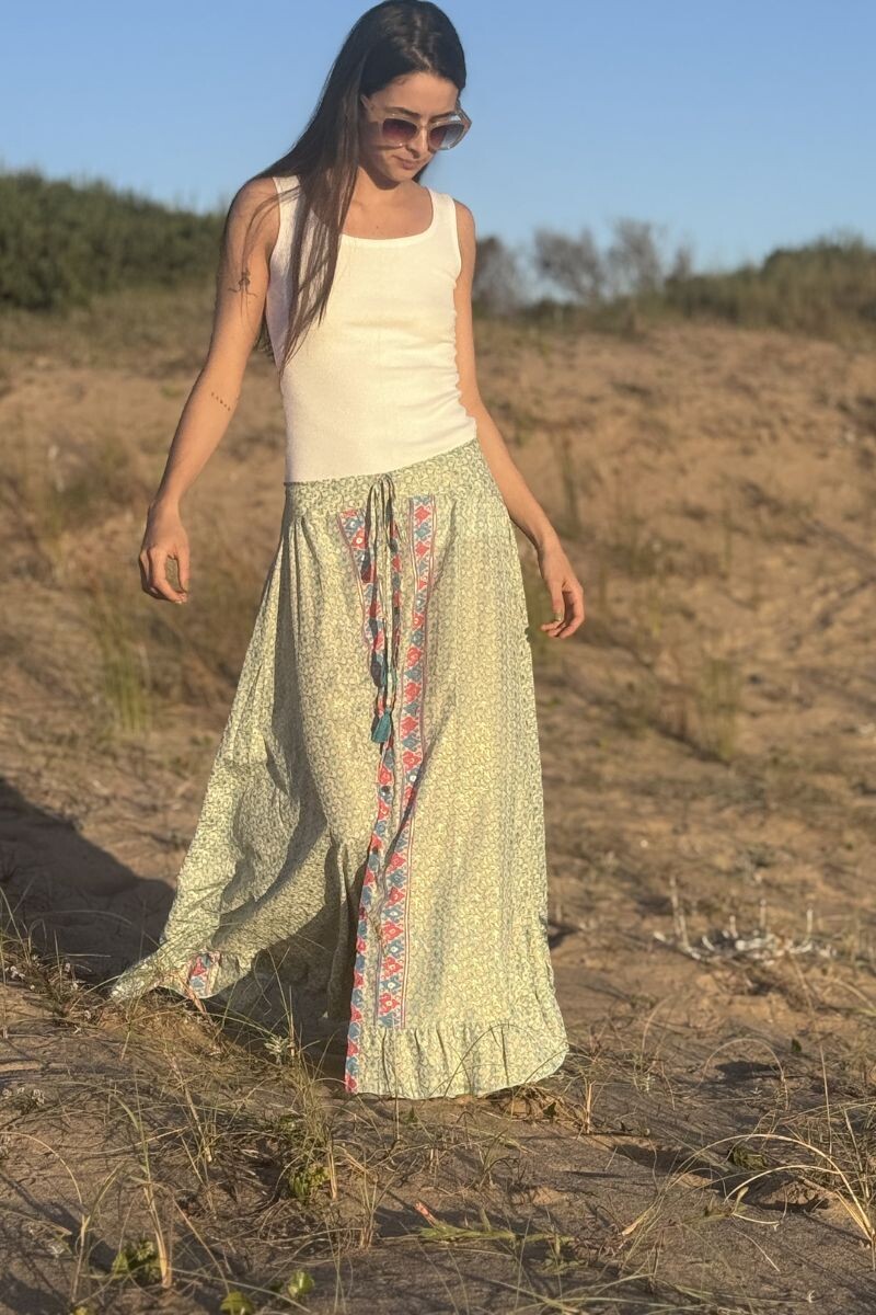 Pollera bella Celeste